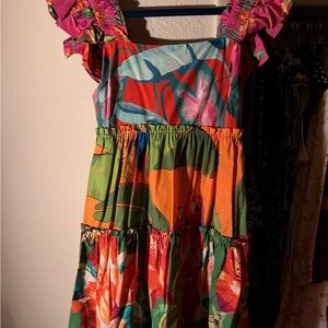 FARM Rio Multicolor Ruffled Casual Dress